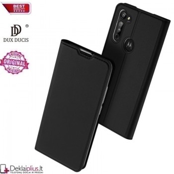 Dux Ducis dirbtinės odos atverčiamas dėklas - juodas (Motorola Moto G8) Dux Ducis dirbtinės odos atverčiamas dėklas - juodas (Motorola Moto G8)
